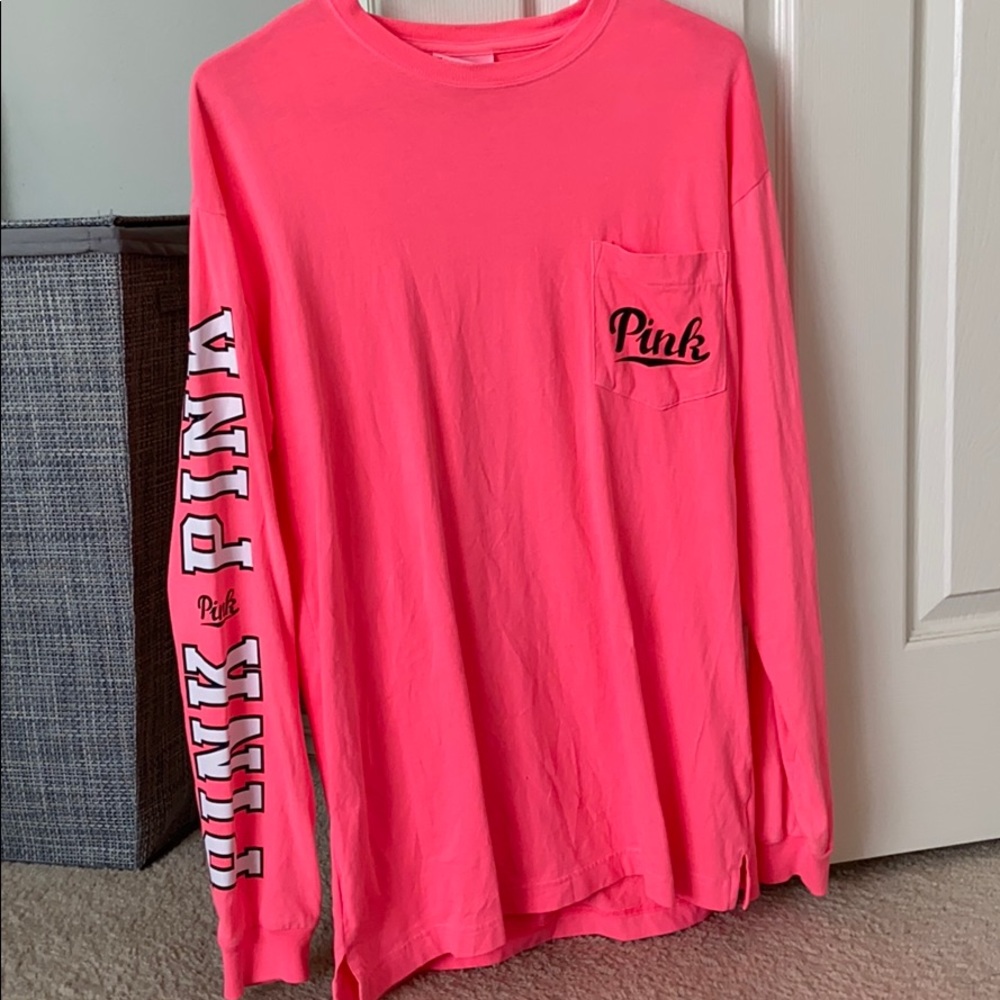 pink long sleeve t-shirt (neon pink)